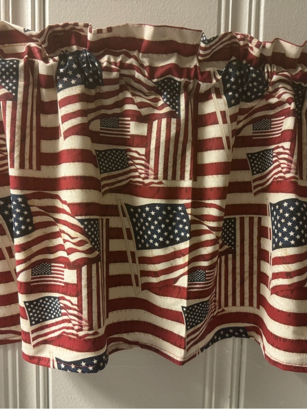 Patriotic American Flag Valance Curtain